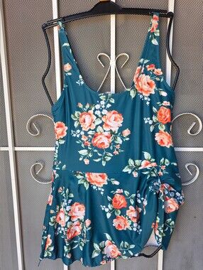 Unbranded Floral Swimsuit With Skirt Women's Size L